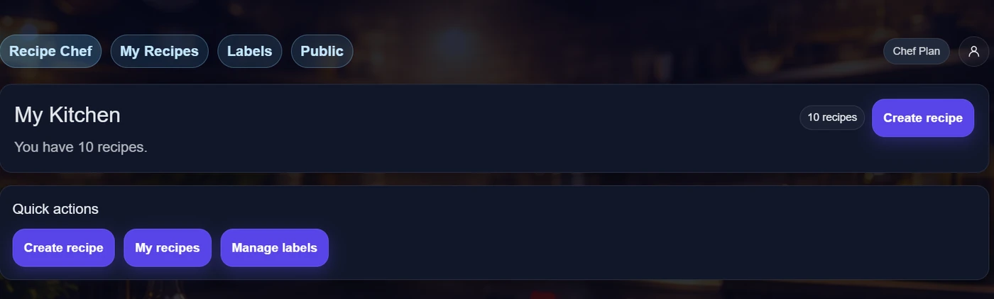 RecipeChef recipe costing view for kitchen-style purchasing and unit bridges